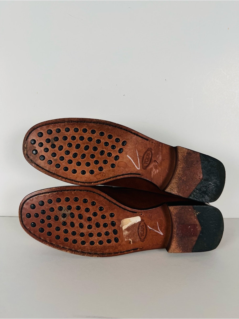 TOD'S Suede Driving Loafers Rust Brown Slip-On Shoes Women's 7 - Picture 11 of 12